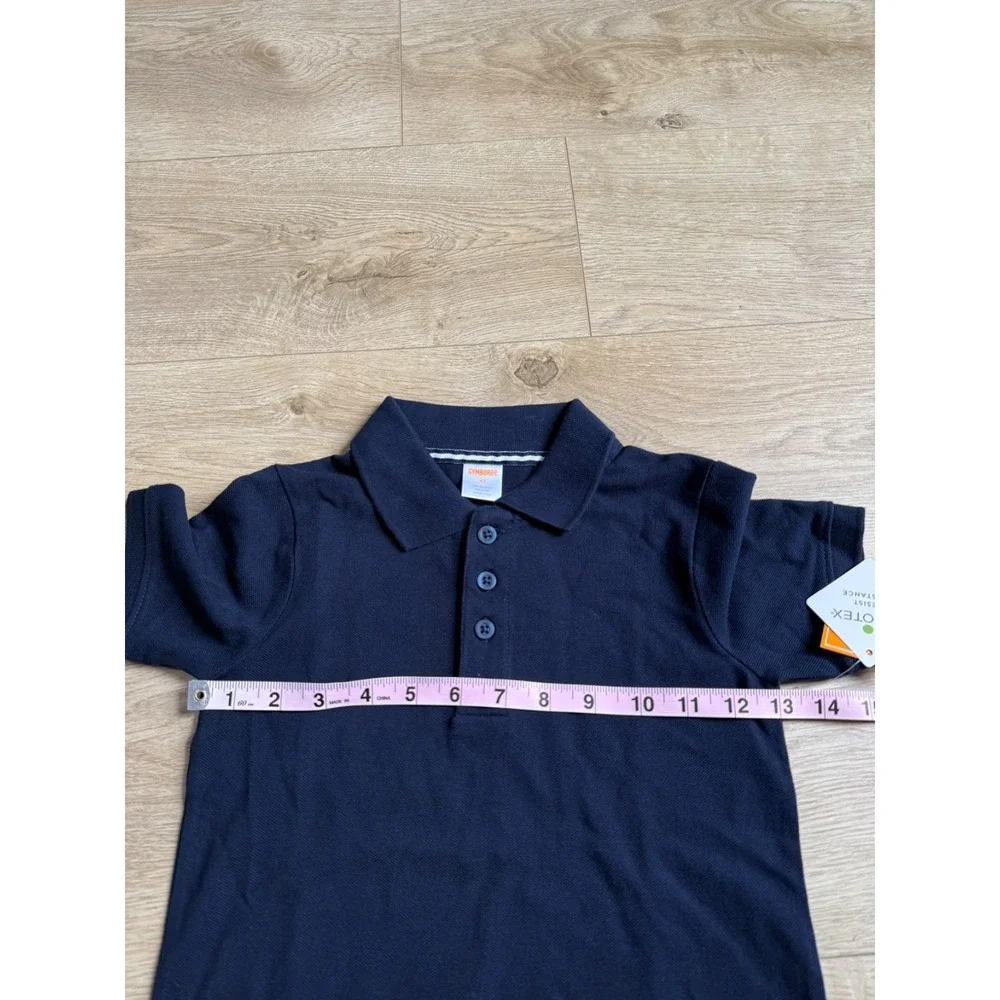 NWT Boys Kids Gymboree playproof uniforms nanotex short sleeve navy polo size 4T